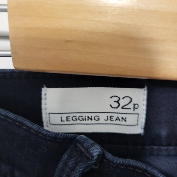 Gap 1969 Women's Legging Jean 32 Petite Dark Wash Skinny Ankle Raw Hem Stretch - Picture 2 of 5